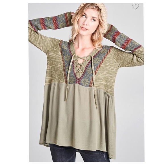 1 left❤️2 for $40❤️boho babydoll top - Picture 2 of 9